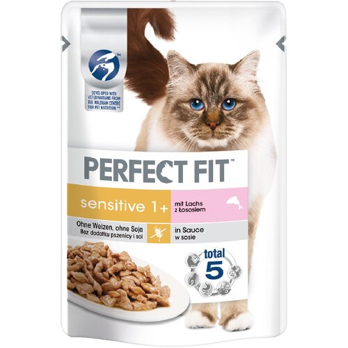 PerfectFIT Sensitive 1+ - Varčno pakiranje: Losos 24 x 85 g Slike
