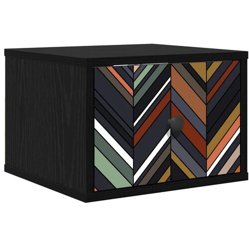  Wall-mounted noćni ormarić OMMEN Crni hrast 36 x 33 x 25 cm - Crni hrast Geometrijski uzorak 1 Slike
