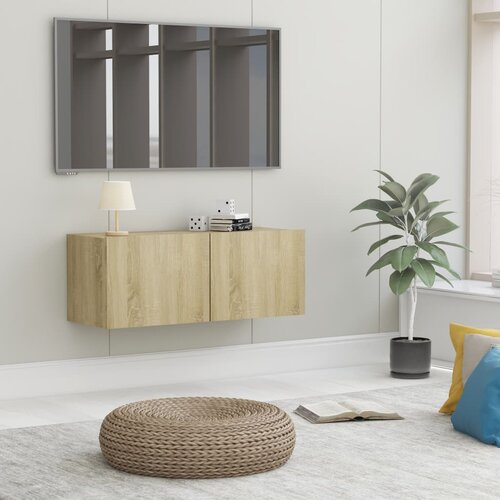 VidaXL TV omarica sonoma hrast 80x30x30 cm iverna plo&amp;scaron;ča Slike