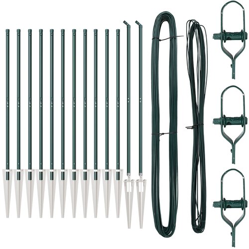 vidaXL Stebrički za ograjo s špičko 13 kos Ø32 mm 160 cm Galvanizirana jeklo Cene