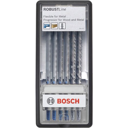 Bosch 6-delni Robust Line set listova ubodne testere Metal Profile T-prihvat T 318 AF (2x); T 318 BF (2x); T 345 XF (2x) - 2607010573 Slike