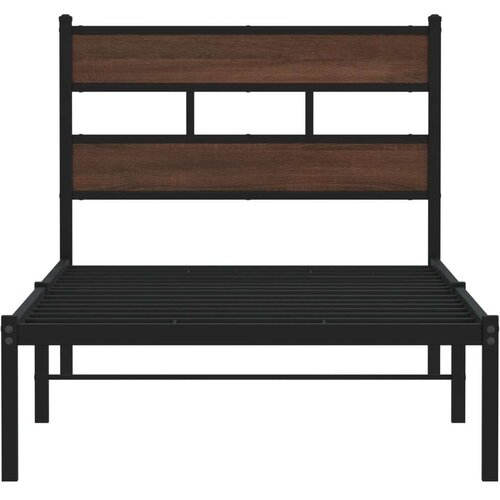 vidaXL Okvir kreveta bez madraca s uzglavljem boja hrasta 75x190 cm Cene