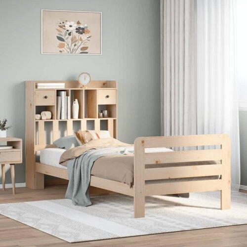 vidaXL Krevet s regalom za knjige bez madraca 75x190 cm borovina Cene