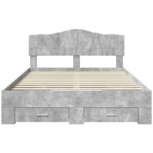  Okvir za krevet s uzglavljem Betonski sivi 140 x 200 cm Slike