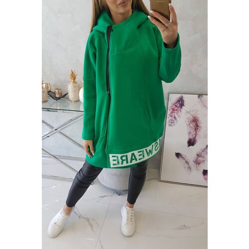Kesi Insulated sweatshirt with zipper in green color Slike