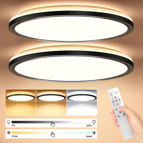 TAIPOW 2x LED stropna svetilka z daljincem, 3000&amp;ndash;6500K Slike