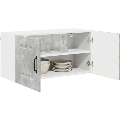 VidaXL zidni kuhinjski ormarić s policom betonski sivi 80 x 31 x 40 cm Slike