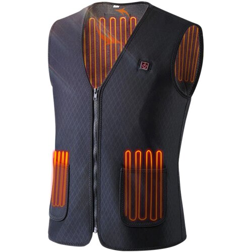 INF Grelni brezrokavnik 5 grelnih con črno/siv Black+Grey L, (21275975) Cene