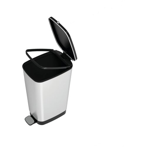 Kis kanta za otpad s nožnim mehanizmom (45 l, Crne-srebrne boje, Kutno, Plastika) Slike