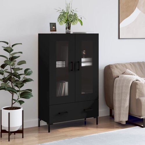 VidaXL Visoka omara črna 69,5x31x115 cm inženirski les Slike