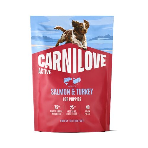 Carnilove Dog Active Puppy, briketi - losos in puran 1,5 kg Cene