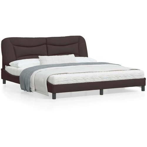  Posteljni okvir z LED lučkami temno rjav 180x200 cm tkanina, (21111578) Cene