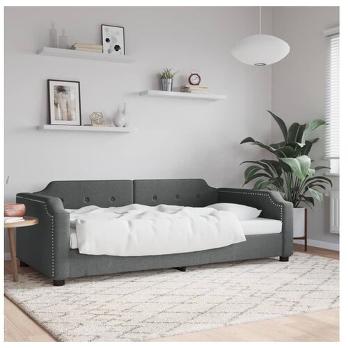 VidaXL Raztegljiva postelja temno siva 90x190 cm blago Slike