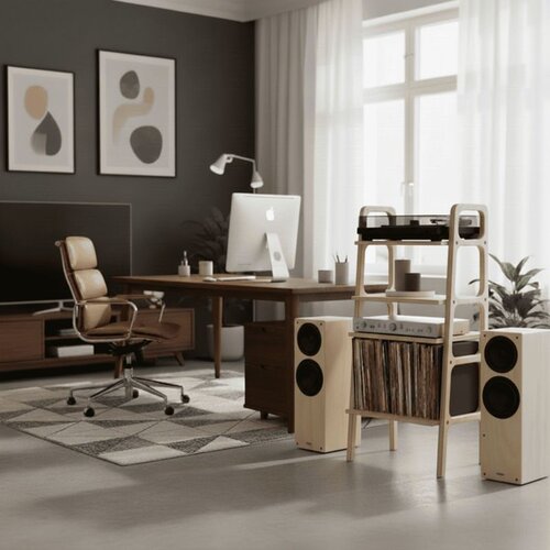 Hanah home stalak za gramofon CPT4849-50, 50 cm, prirodno drvo Slike