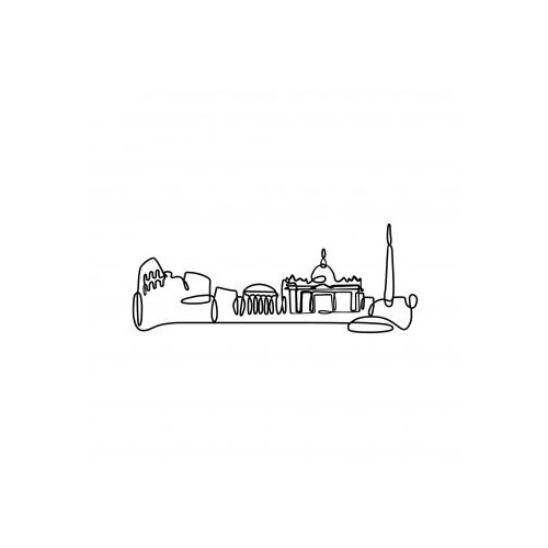 Wallity Zidna dekoracija Grad, 120x45cm, Crna Slike