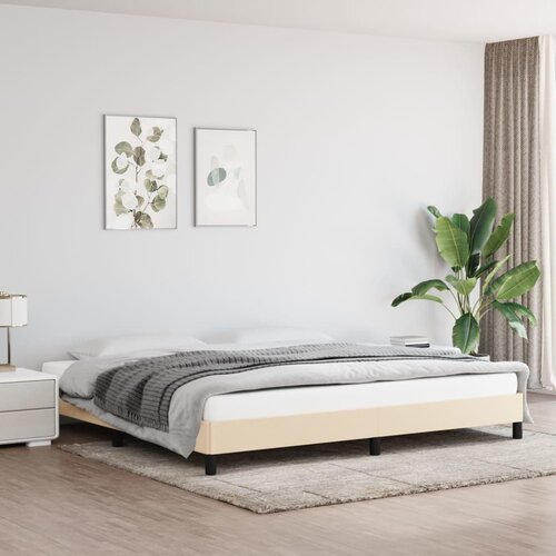 The Living Store Posteljni okvir brez vzmetnice krem 200x200 cm blago - Posteljni Okvir, (21524456) Slike