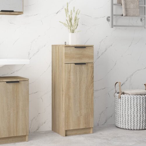 vidaXL Kopalniška omarica sonoma hrast 32x34x90 cm konstruiran les Cene