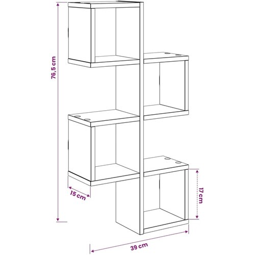  Zidna polica Zidna montaža Hrast sonoma 39 x 15 x 76 cm - Hrast sonoma Slike