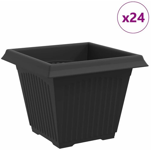  Kvadratna saksija za cvijeće 24 pcs Crna 38 x 38 x 30 cm Slike