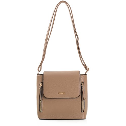 Fashionhunters Dark Beige Women's Messenger Bag with Belt