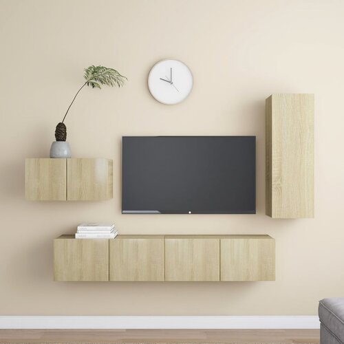 The Living Store Komplet TV omaric 4-delni sonoma hrast inženirski les - Komplet TV Omaric, (21434628) Cene