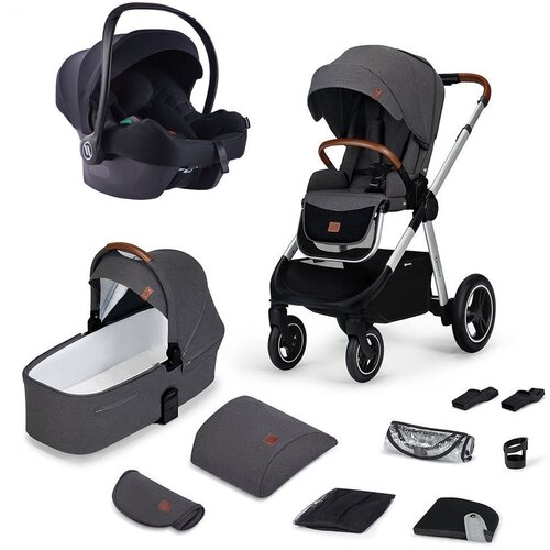 Kinderkraft dječja kolica Everyday, dark gray SZA 3u1 B Slike