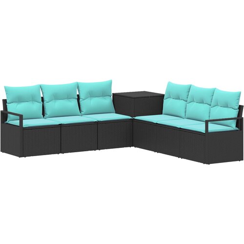  Set sofe 7 kom. Crna i Plava 120 x 62 x 69 cm Slike