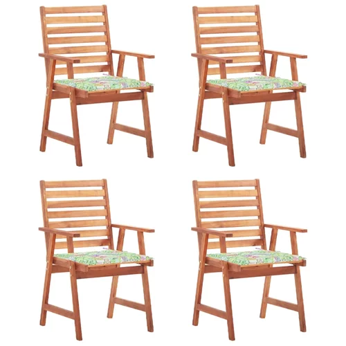  zunanji jedilni stoli 4 kosi z blazinami trden akacijev les