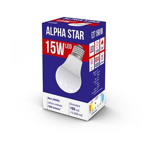 Alpha Star E27 15W NB LED Sijalica 4000K/1200Lm/220V,Bela Cene