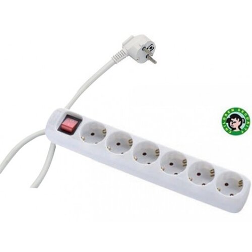 Mitea_Electric Priključnica 16A 250V 3680W 3x1.5mm2 prenosna nerastavna &amp;scaron;estostruka (produžni kabl) sa prekidačem ME-PK6P-2M DZ Slike