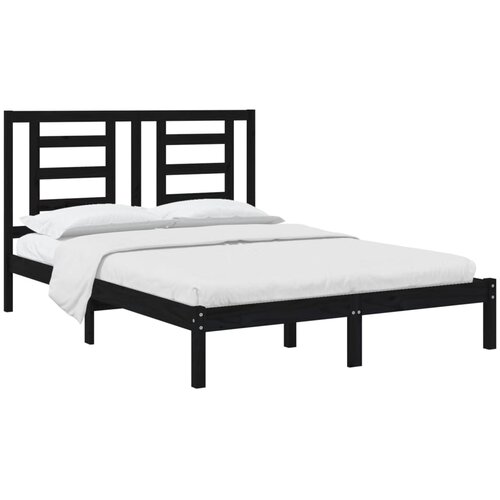  Okvir za krevet od masivne borovine crni 140 x 190 cm Slike