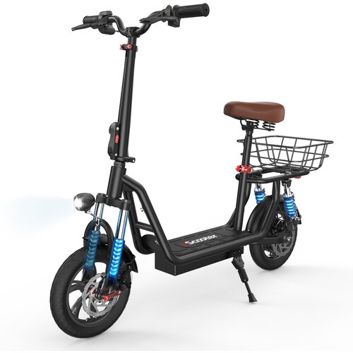 iScooter i12 električni skuter, 500W motor, 36V 7,5Ah, doseg 35km, največja hitrost 25km/h, opremljen s sedeži in snemljivo košaro, (21730224) Cene