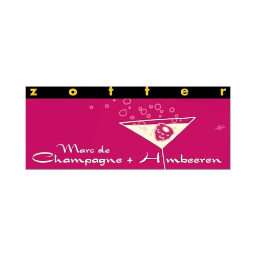 Zotter Schokoladen Bio Marc de Champagne + Maline Cene