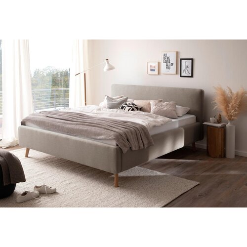 P &amp;amp; B OBLAZINJENA POSTELJA 160 cm x 200 cm , tekstil rjavosiva Slike