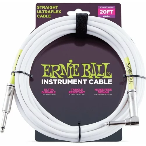 Ernie Ball P06047 Bijela 6 m Ravni - Kutni