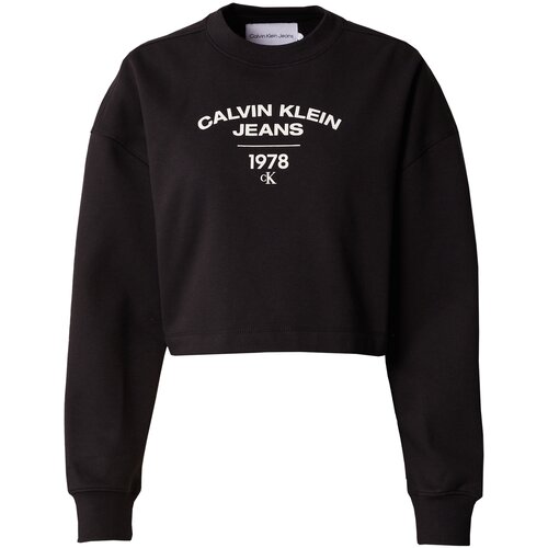 Calvin Klein Jeans Sweater majica crna / bijela Cene