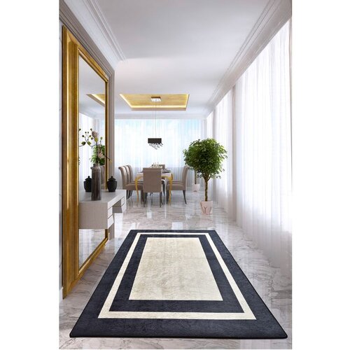 Conceptum Hypnose black frame multicolor hall carpet (100 x 200) Slike