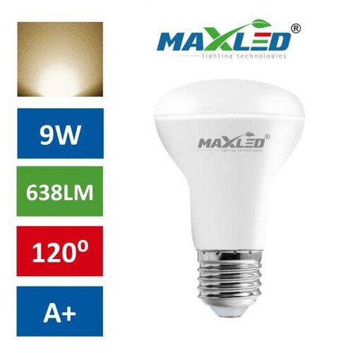 MAX-LED led žarnica - sijalka E27 reflektorska 9W (55W) 638lm toplo bela 3000K Cene