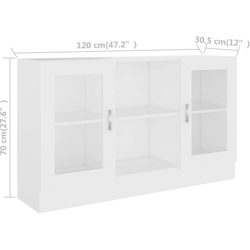 VidaXL Vitrina bijela 120 x 30 5 x 70 cm od iverice Slike