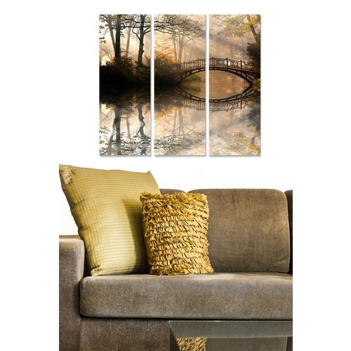 Wallity MDF1362174 multicolor decorative mdf painting (3 pieces) Cene