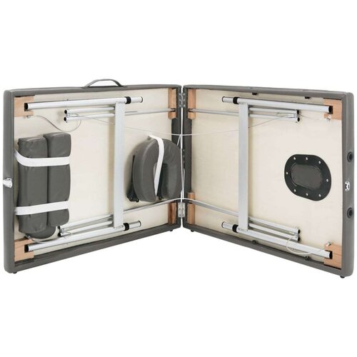 VidaXL Masažna miza z 2 conama aluminijast okvir antracitna 186x68 cm Slike
