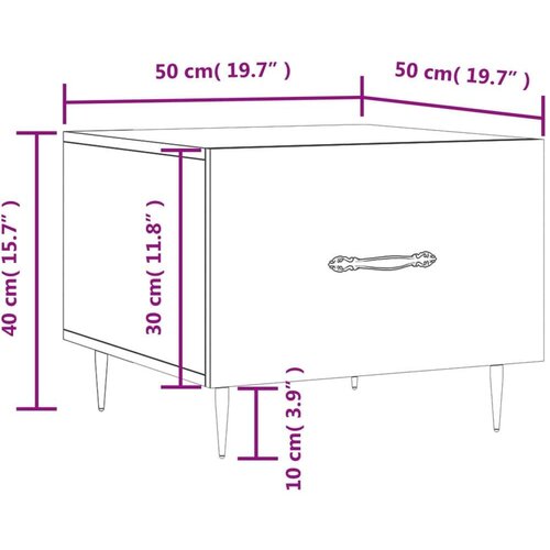 VidaXL Stolić za kavu smeđa boja hrasta 50x50x40 cm konstruirano drvo Slike