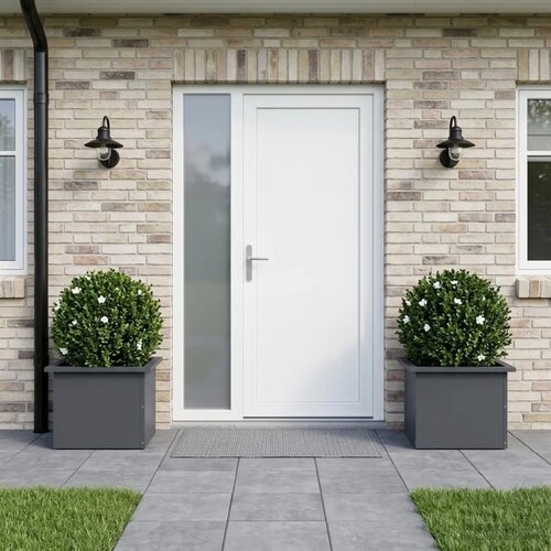  Vrtna posuda za sadnju s LED svjetlom 2 kom. Antracit - Antracit 30 x 40 x 30 cm 2 Slike