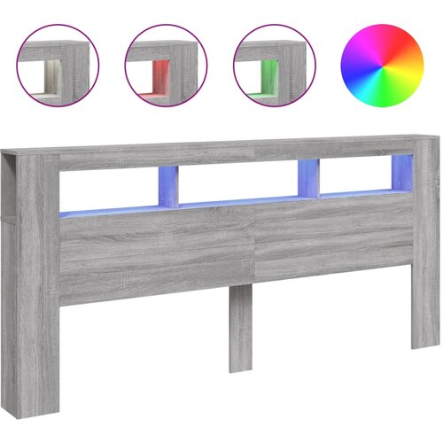 Maison Chic led posteljno vzglavje - vzglavna omarica - nočna omarica siva sonoma 220x18,5x103,5 cm inž. les, (21712923) Cene