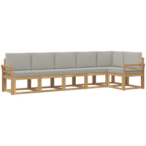  Set vanjskih sofa 6 kom. Bijela i svjetlosiva Smeđa 308 x 130,5 x 73 cm Slike