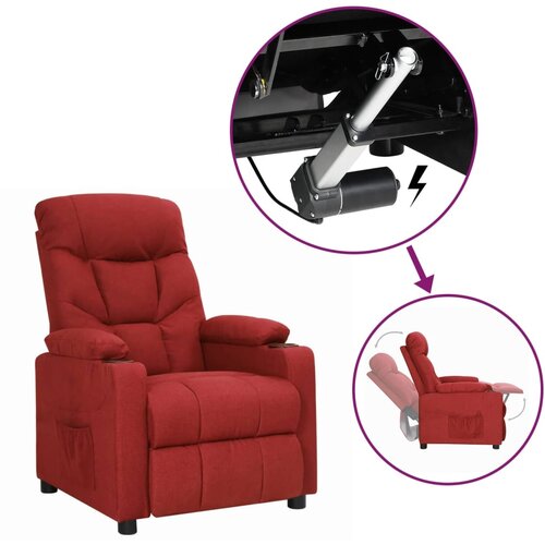 VidaXL Naslonjač na podizanje od tkanine crvena boja vina Slike
