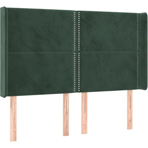 Maison Chic posteljno vzglavje - vzglavna omarica - nočna omarica z ušesi temno zeleno 147x16x118/128 cm žamet, (21708571) Cene
