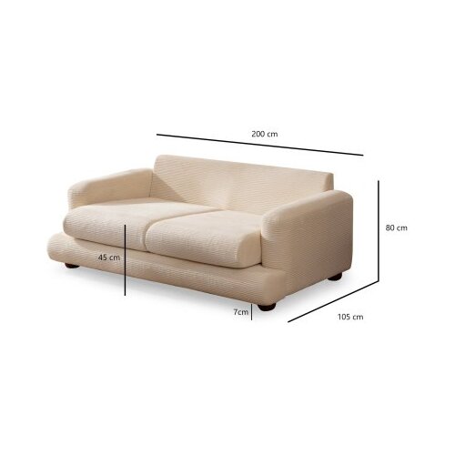 Atelier Del Sofa Dvosjed River 105x90x200cm Bež Slike
