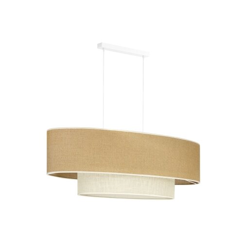  Duolla - Visilica na sajli DOUBLE OVAL YUTE 2xE27/15W/230V braon/krem Slike