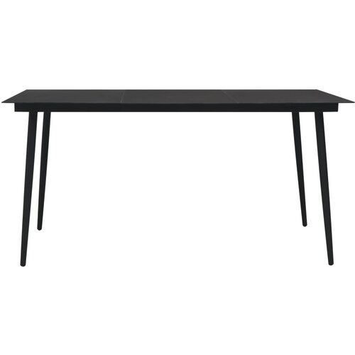 Maison Chic vrtna miza - vrtna jedilna miza črna 190x90x74 cm jeklo in steklo, (21715438) Cene